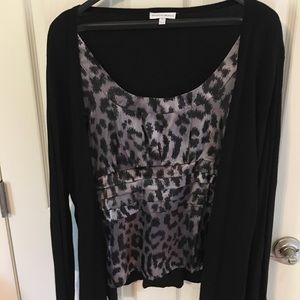 Sweater with silk front